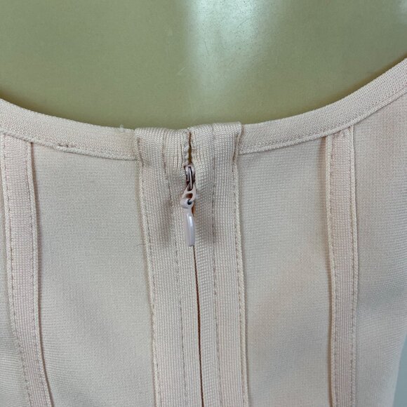 Venus Womens Blush Pink Bandage Midi Dress Sleeveless Ruffle Mermaid Hem Sz S - Picture 4 of 9